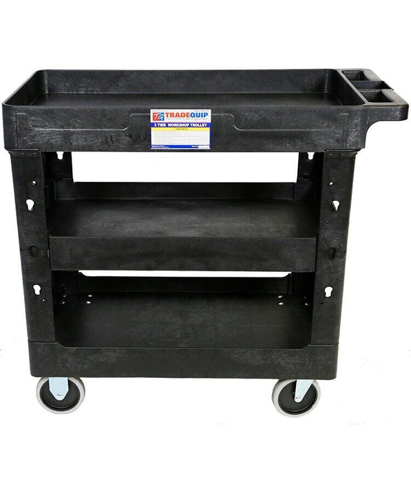 Force pro   LightweigtCOMPOSITE HEAVY-DUTY Plastic Workshop Trolley 3 Tool Trays