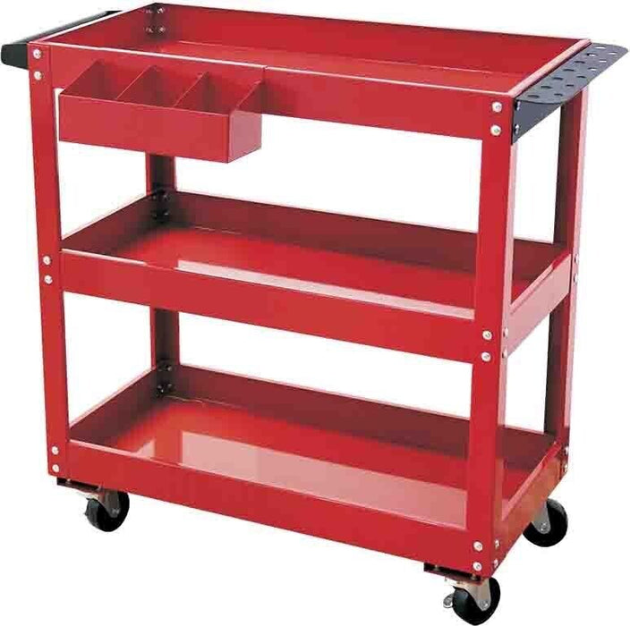PK Tool Red Professional Workshop & Warehouse Trolley with 3 Tool Trays