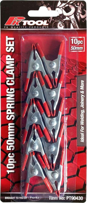 10Pc Strong Spring Clamps 2" Metal Clips Rubber Grip No-Slip Handle Woodworking