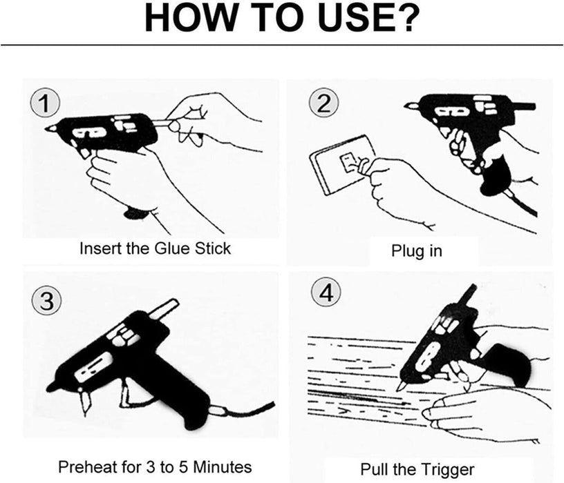 10W Hot Melt Glue Gun With 2 Glue Sticks For Arts Crafts Repairs 10 Watts small