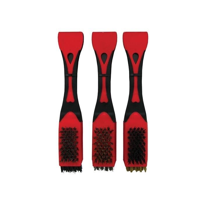 3PC Wire Brush Set Stainless Brass Nylon Machine Scooter Welding Slag Rust