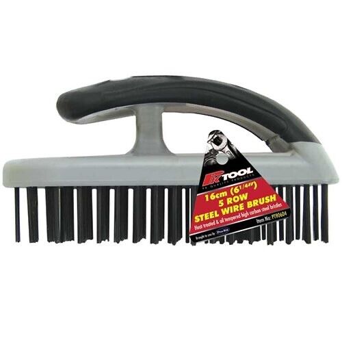 PK TOOLS 160mm (61/4”) 5 ROW STEEL BRISTLES BRUSH with OVERHEAD HANDLE