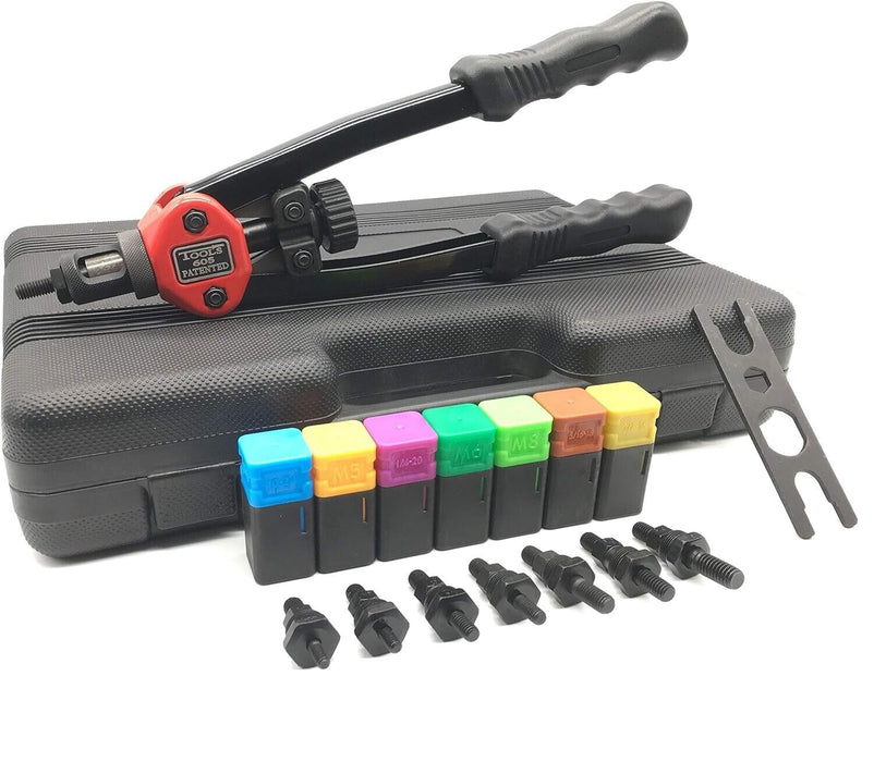 PK Tool 7 Pcs  330mm Nutsert Rivet Tool Set Nutserts Mandrels M3, M4, M5, M6, M8