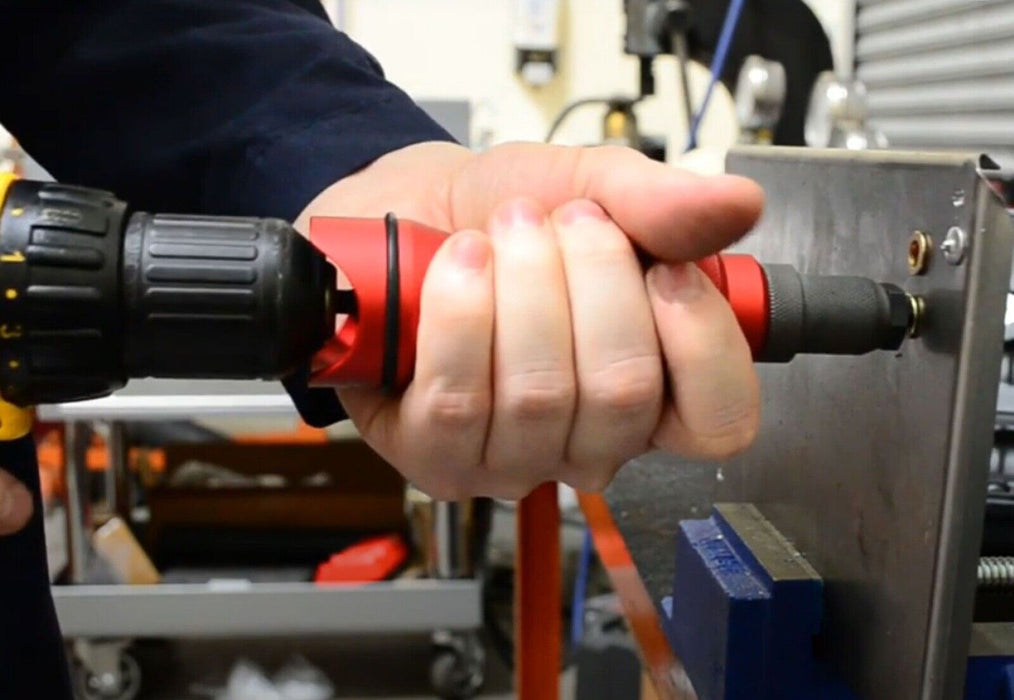 PK Tool 9 Pcs Nutsert Rivet Drill Adaptor Kit - with CASE &Metric & SAE Mandrels