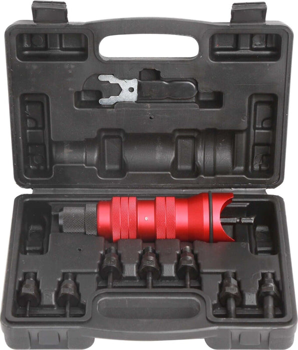 PK Tool 9 Pcs Nutsert Rivet Drill Adaptor Kit - with CASE &Metric & SAE Mandrels