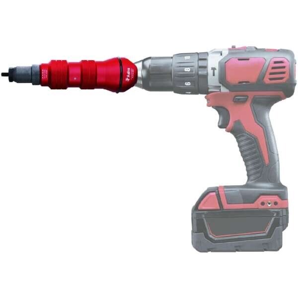 PK Tool 9 Pcs Nutsert Rivet Drill Adaptor Kit - with CASE &Metric & SAE Mandrels