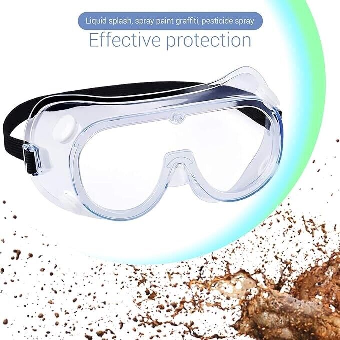 Safety Goggles Protective Glasses Lab Work Safety Elastic Belt Clear Air Vent