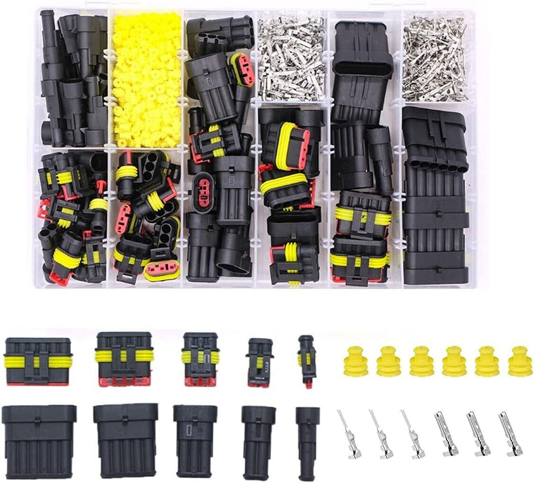 240Pcs Car Automotive Electrical Wire Connector Plug 1-6 Pin Waterproof Kit Set