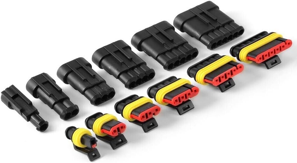 240Pcs Car Automotive Electrical Wire Connector Plug 1-6 Pin Waterproof Kit Set
