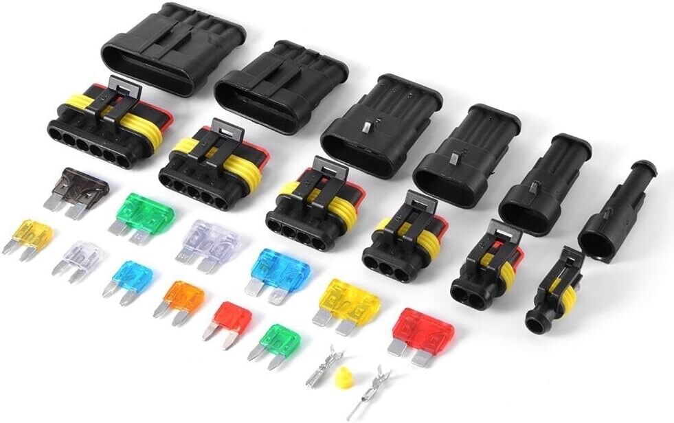 240Pcs Car Automotive Electrical Wire Connector Plug 1-6 Pin Waterproof Kit Set