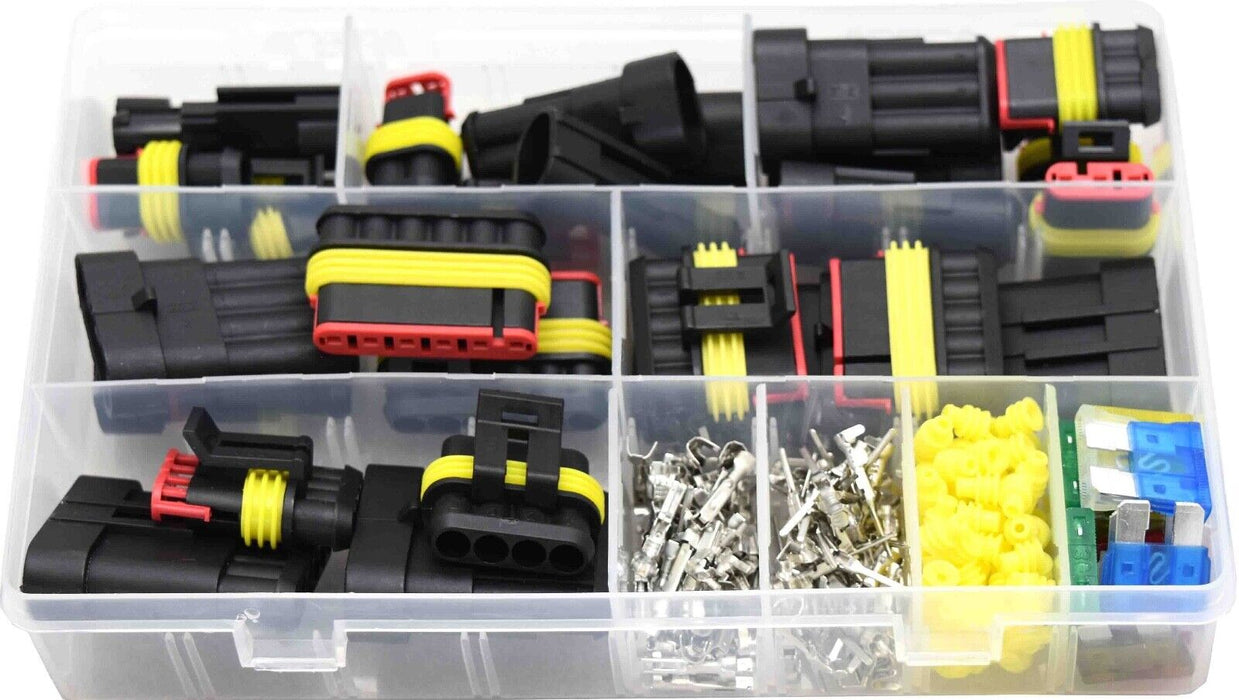 240Pcs Car Automotive Electrical Wire Connector Plug 1-6 Pin Waterproof Kit Set
