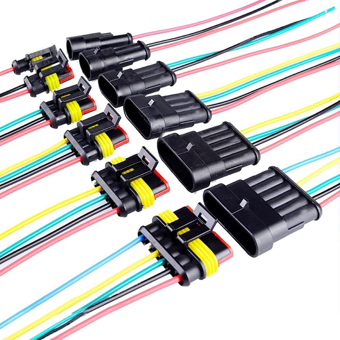 240Pcs Car Automotive Electrical Wire Connector Plug 1-6 Pin Waterproof Kit Set