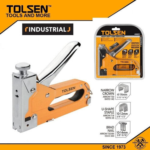 TOLSEN Staple Gun 4-14mm | Powder Coated Surface | Use with Rapid 530/Arrow Jt21