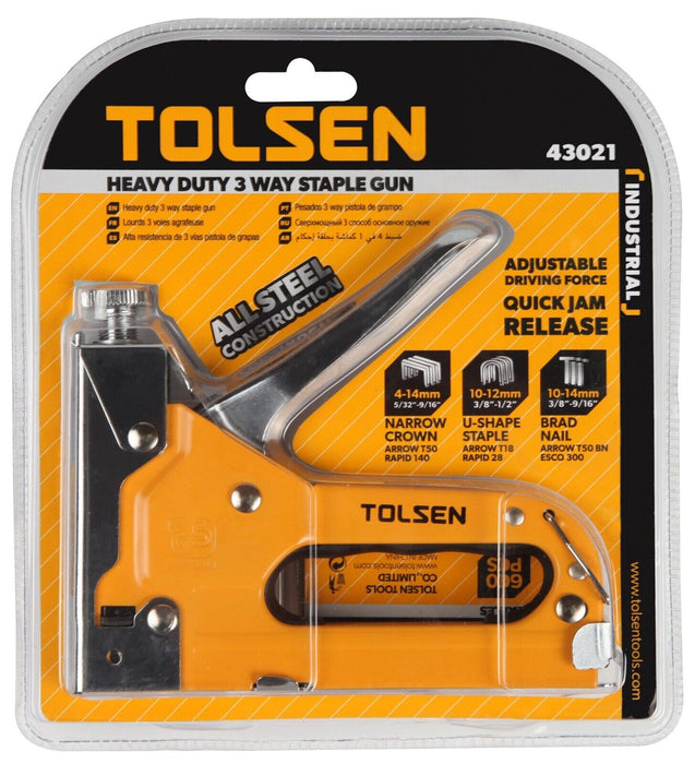 TOLSEN Staple Gun 4-14mm | Powder Coated Surface | Use with Rapid 530/Arrow Jt21