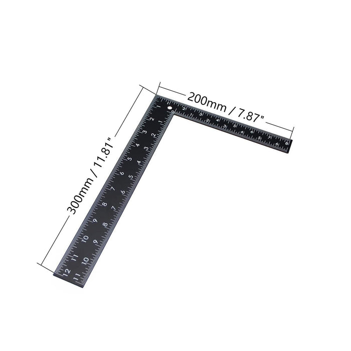 Steel Tri Framing Set Try Square Right Angle Straight Edge L Ruler 20x30cm 8x12