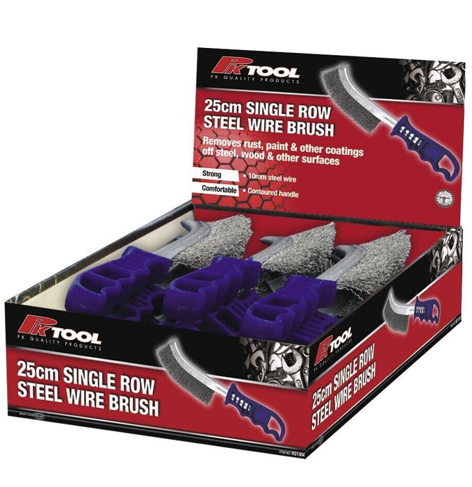Force pro 10PC 25cm (10”) 10mm SINGLE ROW STEEL WIRE BRUSHES