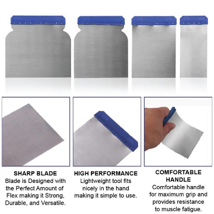 CAM Body Filler Metal Applicators, Panel Beater, Nikki Applicators - 4 Pieces - FISHER DISCOUNT