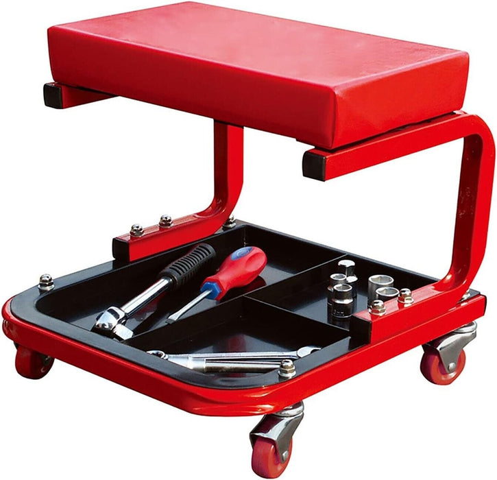 PK TOOLS Rolling Creeper Seat Workshop Mechanic Stool Garage Repair Storage Tray