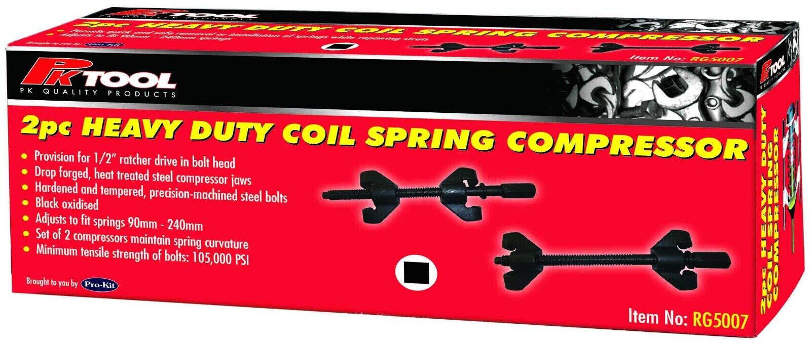 PK TOOLS 2x Coil Spring Compressor 380MM Heavy Duty Car Truck Auto Clamp Tool