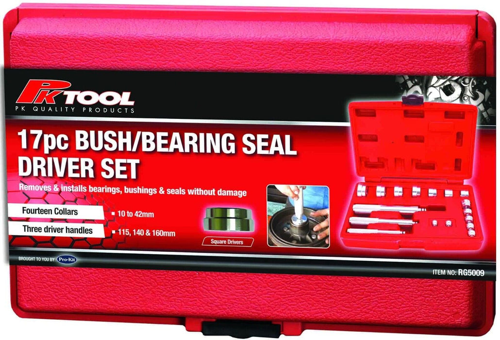 PK TOOLS 17PC Aluminium Wheel Bearing Race Seal Bush Driver Installer Set  Kit