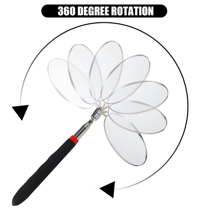 PK TOOLS 360 dge rotation 55mm (2 1/4”) TELESCOPIC INSPECTION MIRROR 910mmL