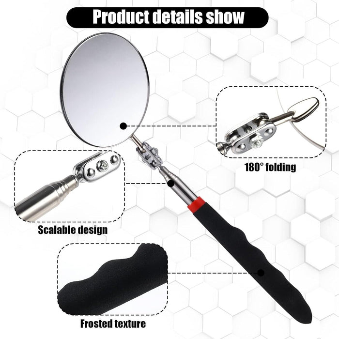 PK TOOLS 360 dge rotation 55mm (2 1/4”) TELESCOPIC INSPECTION MIRROR 910mmL