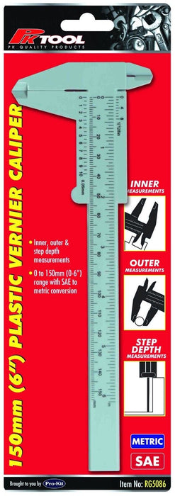 Plastic Vernier Caliper Gauge Ruler Micrometer Measuring 150mm 6" Student