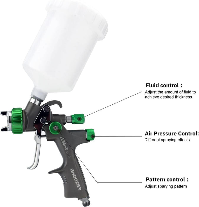 PK TOOLS  600mmL Composite HVLP Air Spray Gun Detail Paint Sprayer 1.4mm