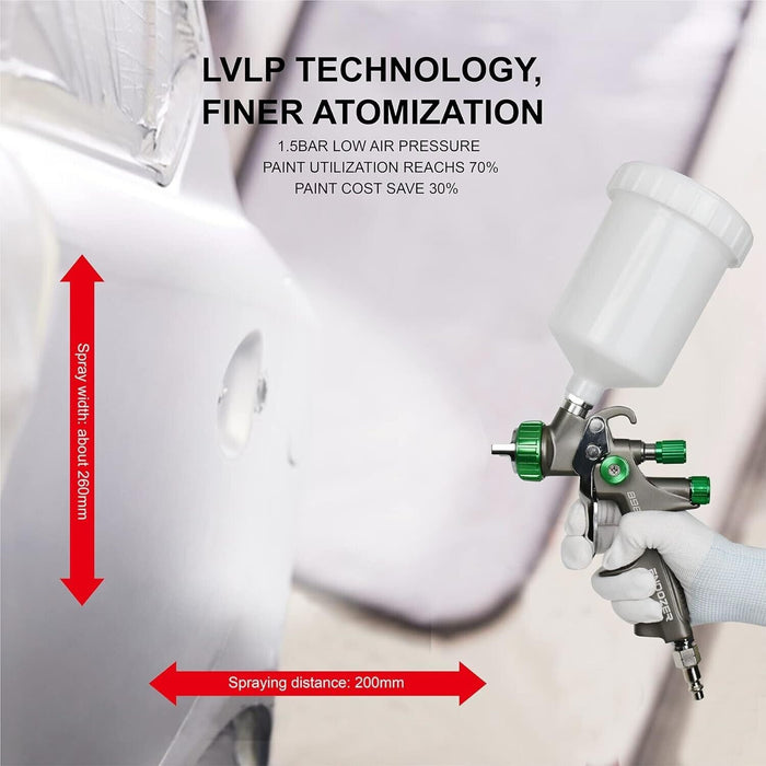 PK TOOLS  600mmL Composite HVLP Air Spray Gun Detail Paint Sprayer 1.4mm