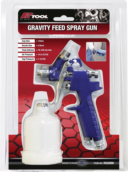 PK TOOLS 0.8mm Mini HVLP Air Spray Gun Airbrush Kit Gravity Feed Paint Sprayer