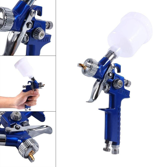 PK TOOLS 0.8mm Mini HVLP Air Spray Gun Airbrush Kit Gravity Feed Paint Sprayer