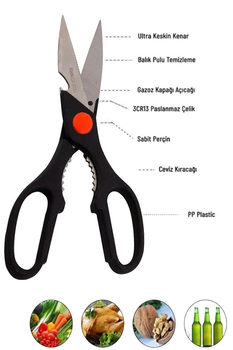 PK TOOLS Kitchen Scissors Heavy Duty Super Sharp Stainless Steel Multi Purpose