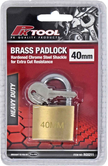 PK TOOLS 25-50mm Brass Padlock Long Shackle Anti-theft Lock Cut Resistance