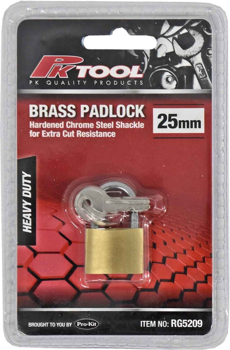 PK TOOLS 25-50mm Brass Padlock Long Shackle Anti-theft Lock Cut Resistance