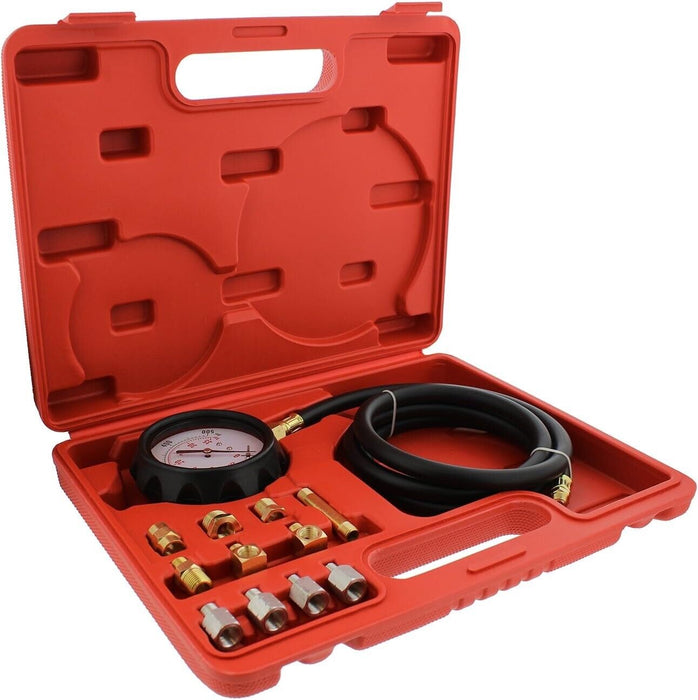 PRO 12pcEngine Oil Pressure Test Tool Kit Tester Gauge Diagnostic Auto Tools set
