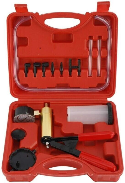 PRO 19pcHand Held Vacuum Pump Brake Bleeder Bleed test Tool Kit Jar Car Bike Set