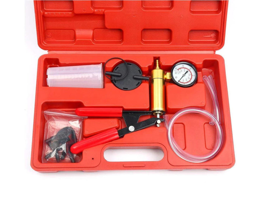 PRO 19pcHand Held Vacuum Pump Brake Bleeder Bleed test Tool Kit Jar Car Bike Set