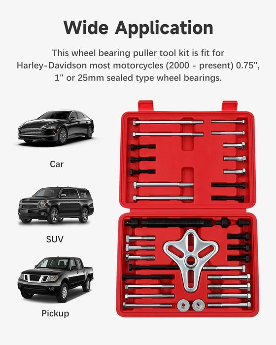 DASBET 46PCS Harmonic Balancer Puller Set, Steering Wheel Puller Kit Steering Wheel Flywheel