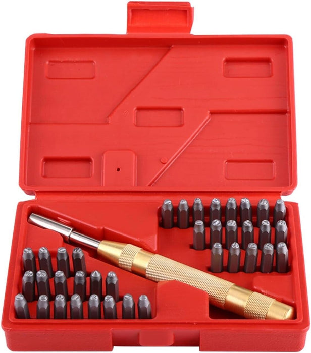 PK TOOLS 38pc Automatic Letter Number Stamping Metal Punch Stamp Set Tool Kit