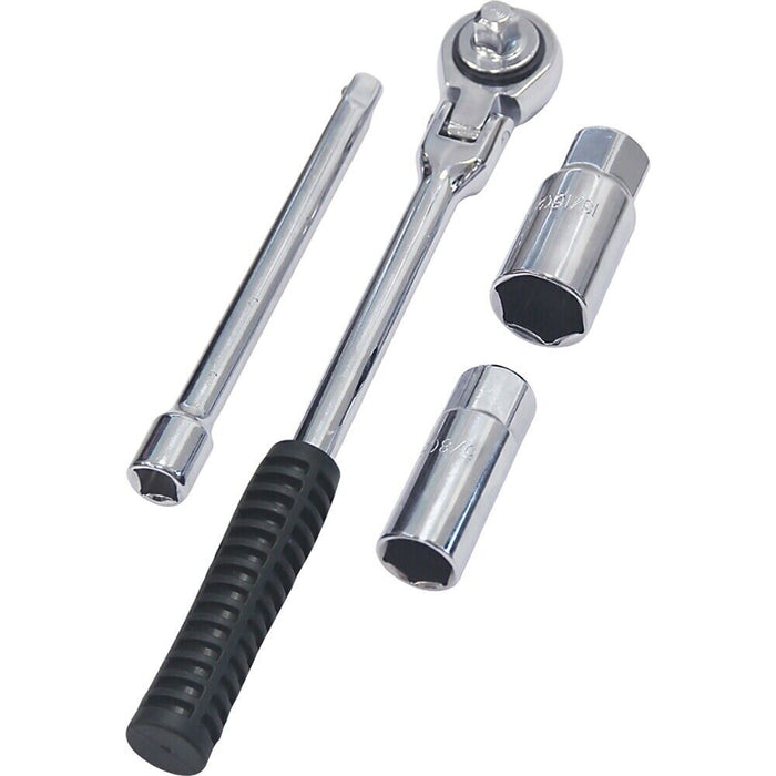 PK TOOLS 4pc 3/8” DR FLEXI-RATCHET SPARK PLUG SPANNER SET