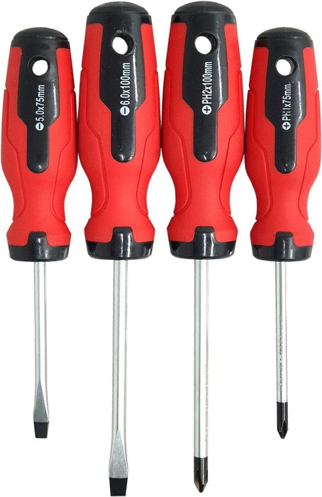 PK TOOLS  4pc Screwdriver Set Rubber Grip Magnetic Tips DIY Tradies Repairs