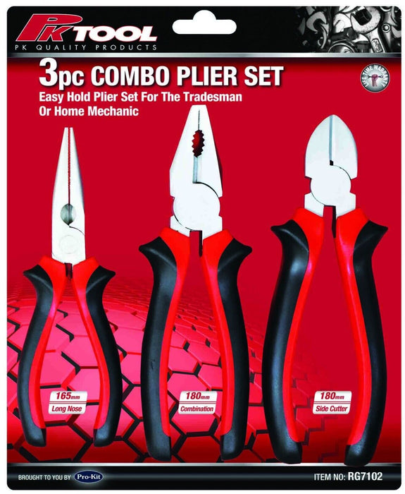 PK TOOLS 3PC 6" 150mm Long Nose Pliers Combination Pliers Cutting Pliers set