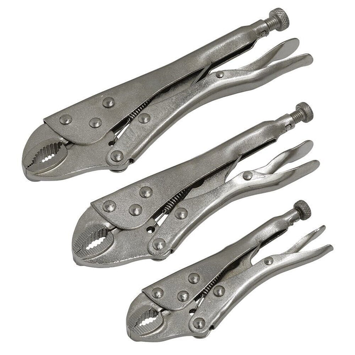 PK TOOLS 3pc LOCKING VICE GRIP PLIERS SET 5" 7" 10" ADJUSTABLE SELF LOCKING HD