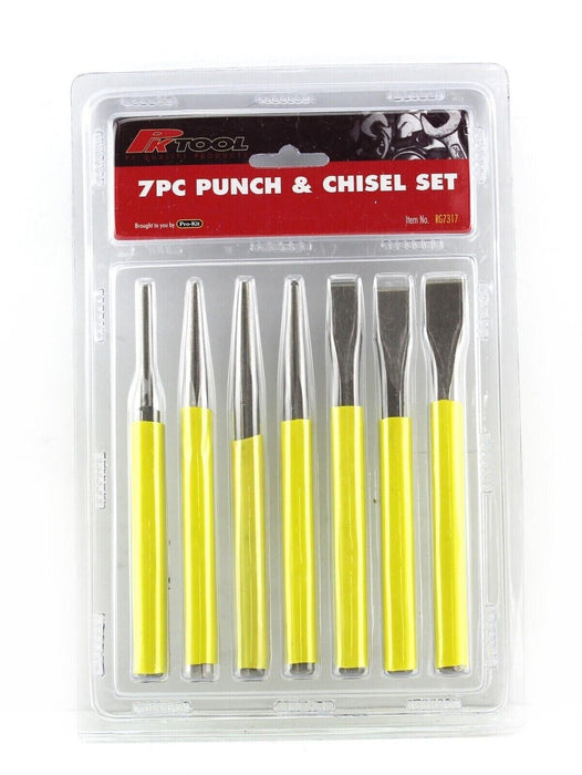 PKTool 7PCS 150mm (6”) Punch & Chisel Set Cold Chisel, Taper Punch & More