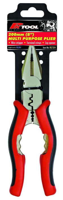 PK Tool 200mm 8 Inch Multi-Purpose Combination Pliers - Wire Stripper