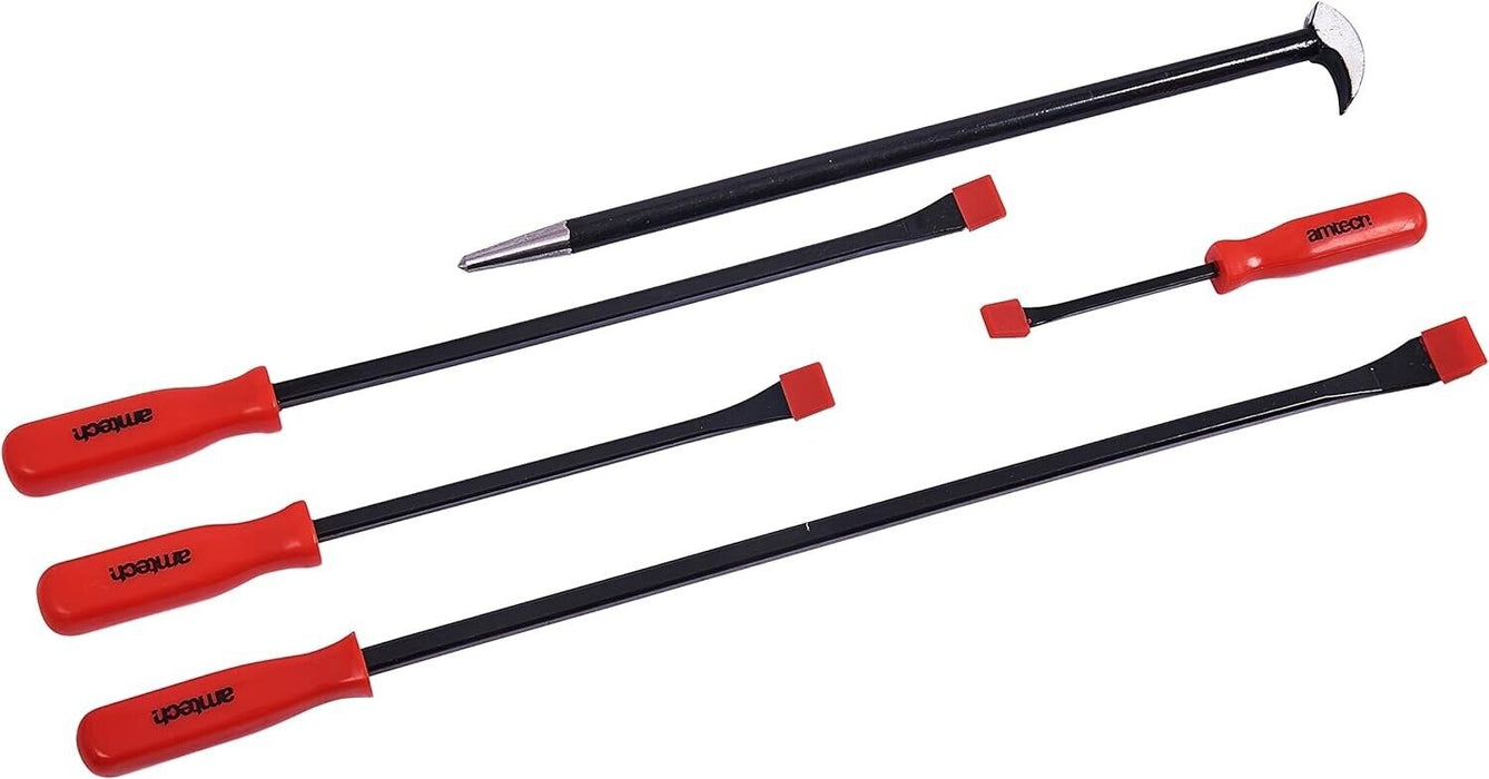 PKTOOL 5PC HEAVY DUTY PRY BAR WRECKING CROW BAR ROLL BAR SET JUMBO CROWBAR JEMMY