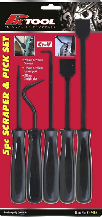 5PCS Pick Hook & Scraper Set Straight Pin Scratch Awl O-Ring Seal Gasket Remove