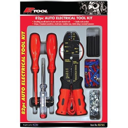 PK TOOLS 82PC RATCHET CRIMPING TOOL KIT & ELECTRICAL TERMINAL KIT ELECTRICIANS