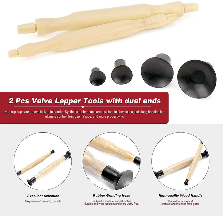 KNIG TONY Valve Lapper Set Hand Lapping Duel Neoprene Suction Cup Made in Taiwan