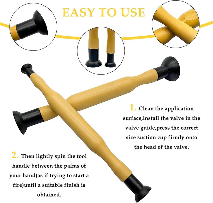 PK TOOLS 2PC 25 & 20mm Valve Lapper Set Hand Lapping Duel Neoprene Suction Cup